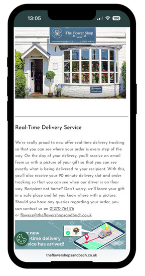 Example of The Flower Shop's eflora florist website
