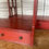 Thumbnail: A pair of red Lacquar hanging shelves 1900c 
