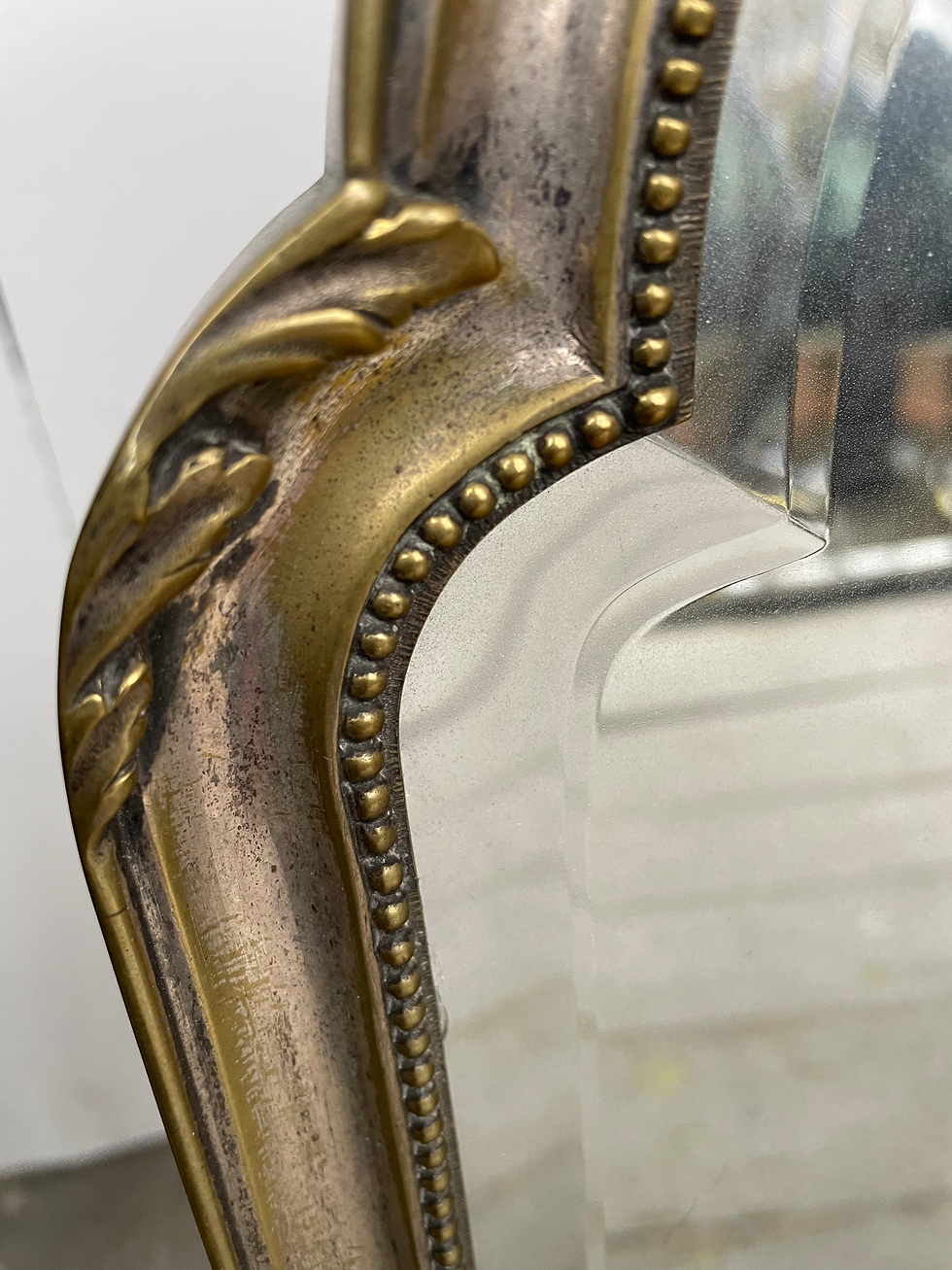 Thumbnail: Vanity mirror on stand bronze and silver plated 