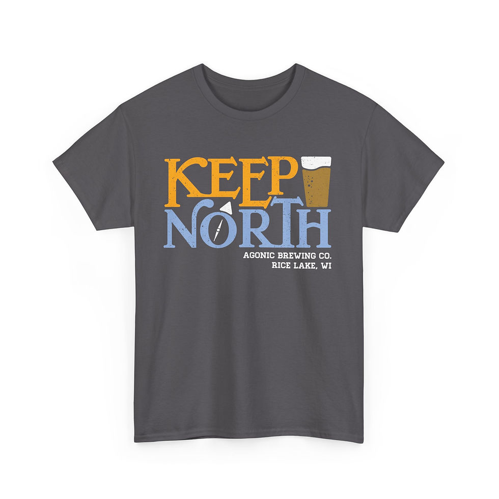 Thumbnail: Keep North Pint Glass Unisex T-Shirt - Navy or Charcoal