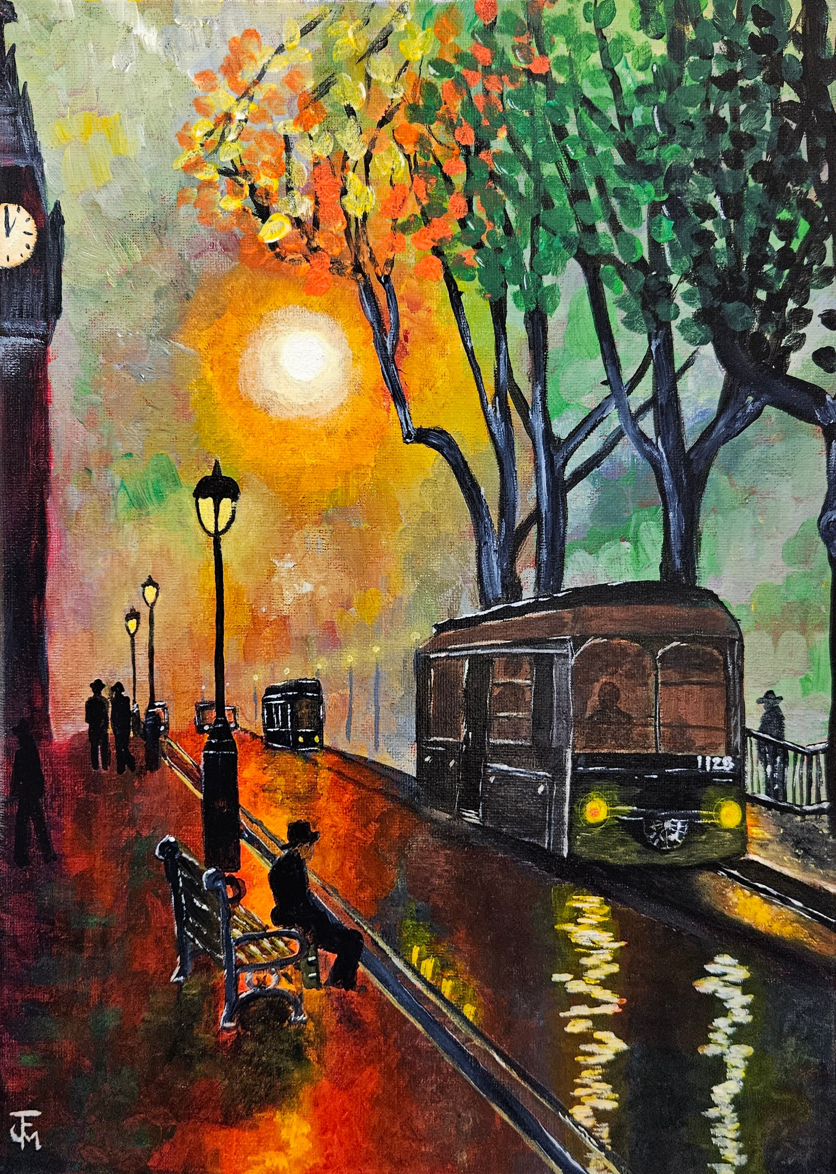 89P - London Bus Stop 11x14 PRINT