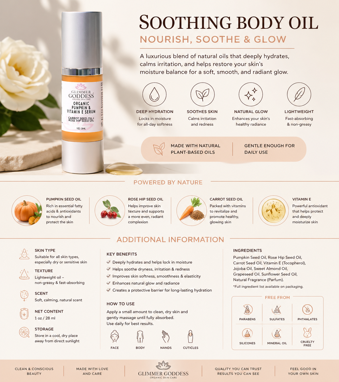 Organic Pumpkin + Vitamin E Serum - Instant Glow Treatment