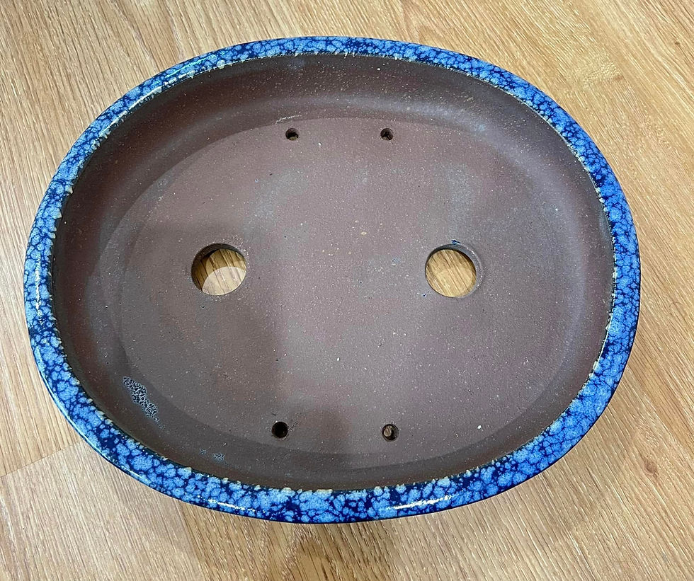 Thumbnail: Stunning Blue Glazed Oval Pot