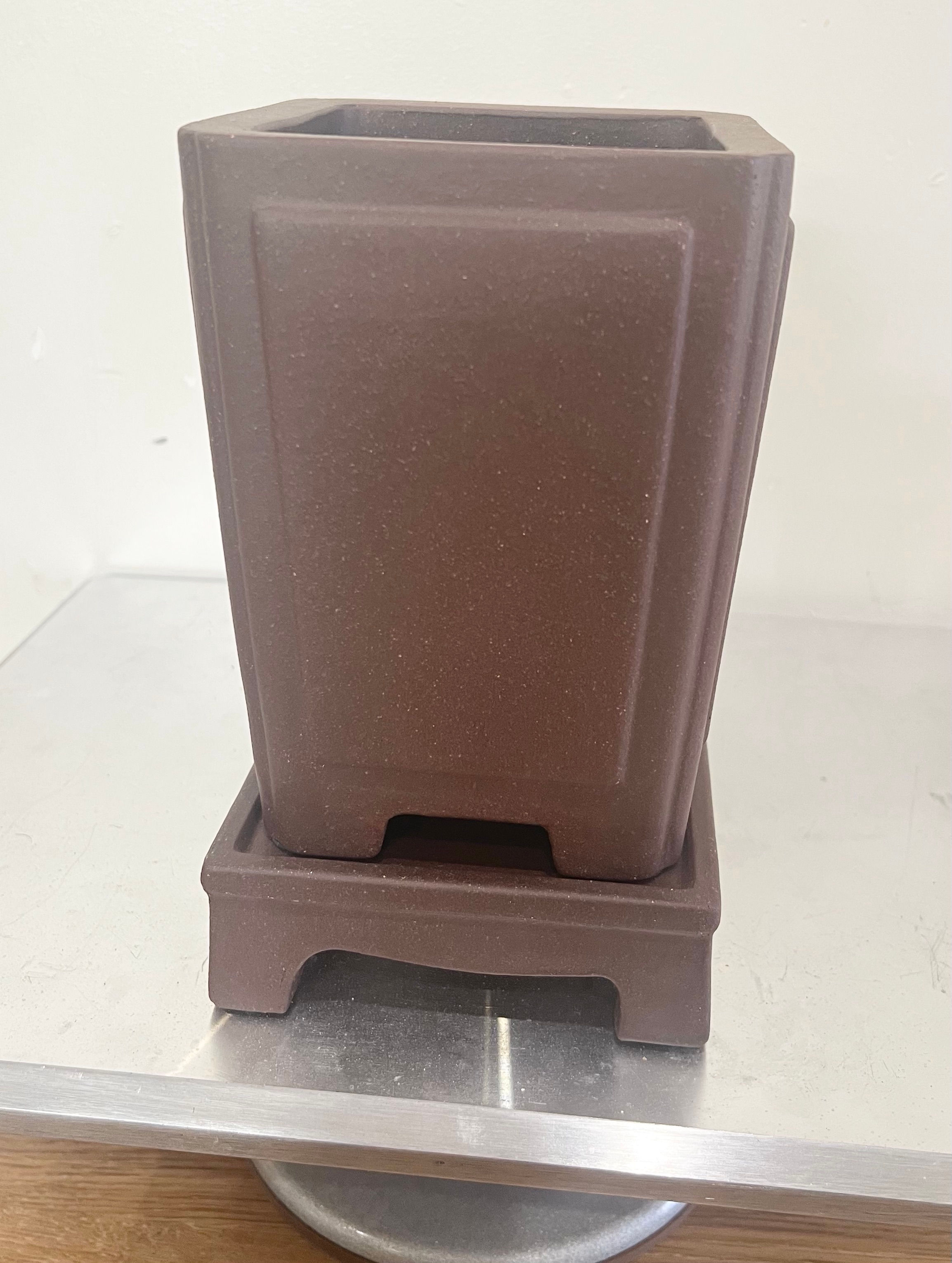 Hand-made YiXing Square Cascade pot, with stand set