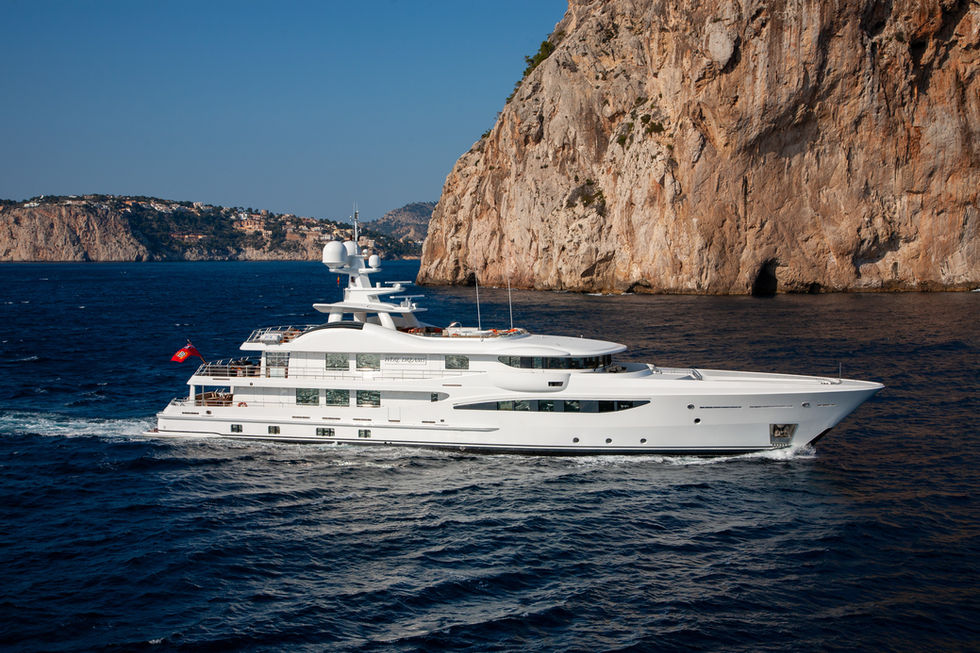 M.Y. Were Dreams, aerial photo, Amels yacht