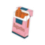 Die-cut vinyl sticker of a pink cigarette-style box filled with baguettes, designed by Road Bread.