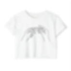 White cropped tee featuring black line art of hands rolling a baguette like a blunt; playful, food-meets-weed graphic.