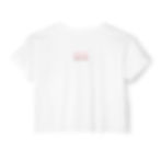 White crop top, back view with small Road Bread logo under neck