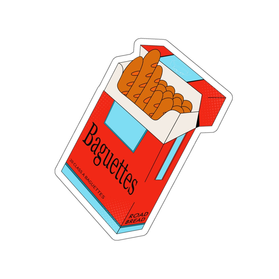 Red box labeled "Baguettes" filled with mini baguettes