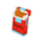Vinyl sticker featuring a red and blue illustrated cigarette box filled with cartoon baguettes.
