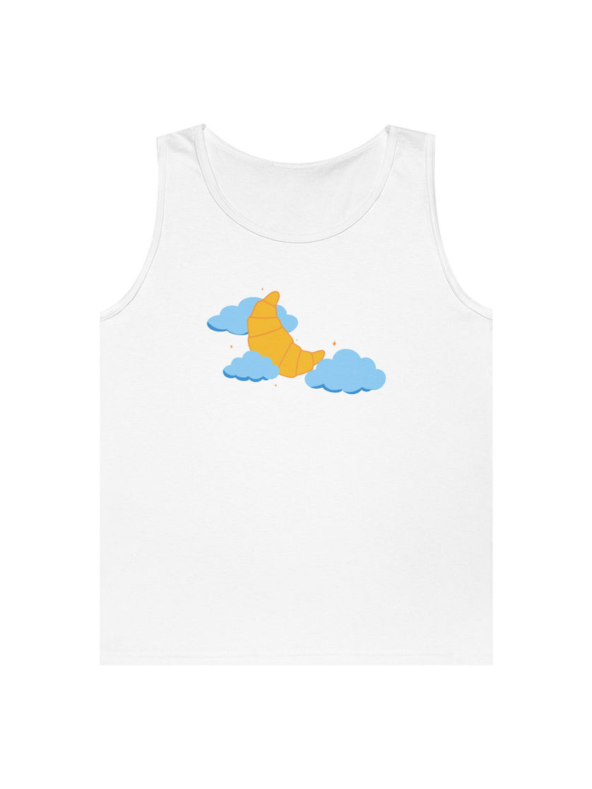 Croissant Moon design printed on white tank top
