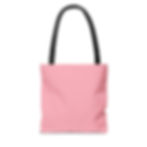 Back view of the same tote showing solid pink fabric with no graphic