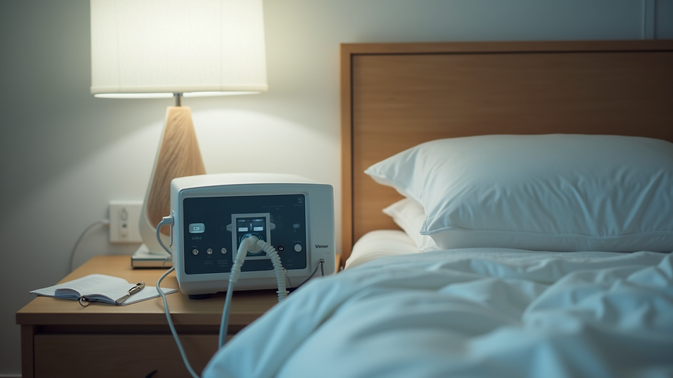 Close-up view of a BiPAP machine on a bedside table