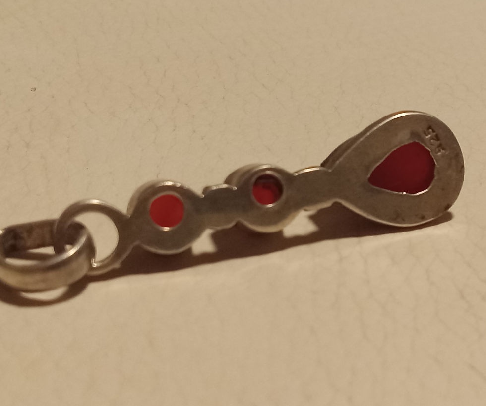 Thumbnail: Triple Carnelian 925 Sterling Silver Pendant 2”