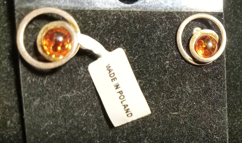 Thumbnail: Baltic Amber & Sterling Stud Earrings