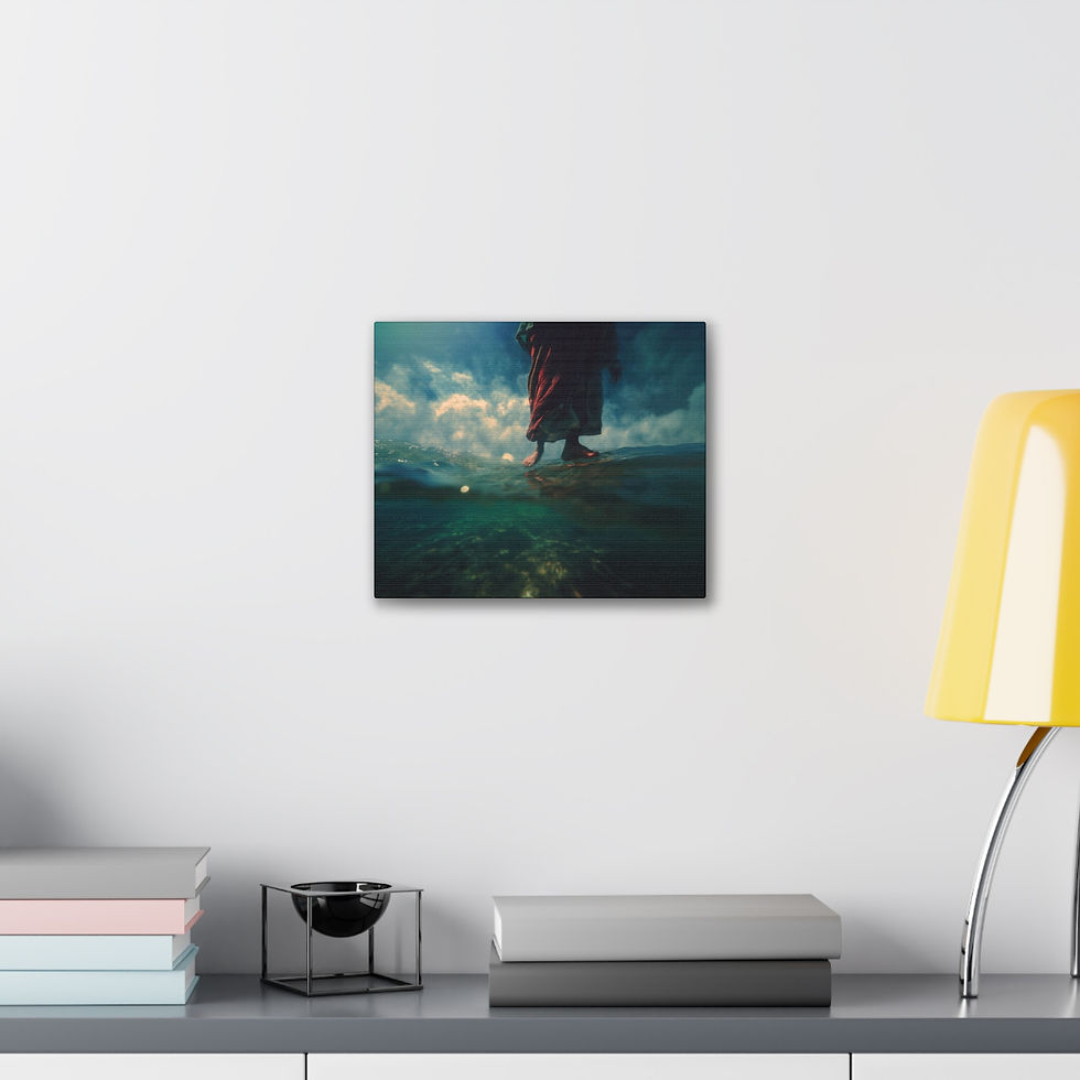 Thumbnail: Jesus Walking on Water – Premium Satin Canvas Wall Art