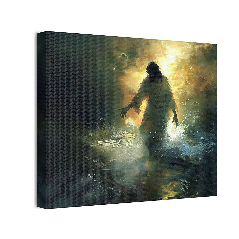 Thumbnail: Jesus Walking on Water in Divine Light – Dramatic Christian Canvas Wall Art
