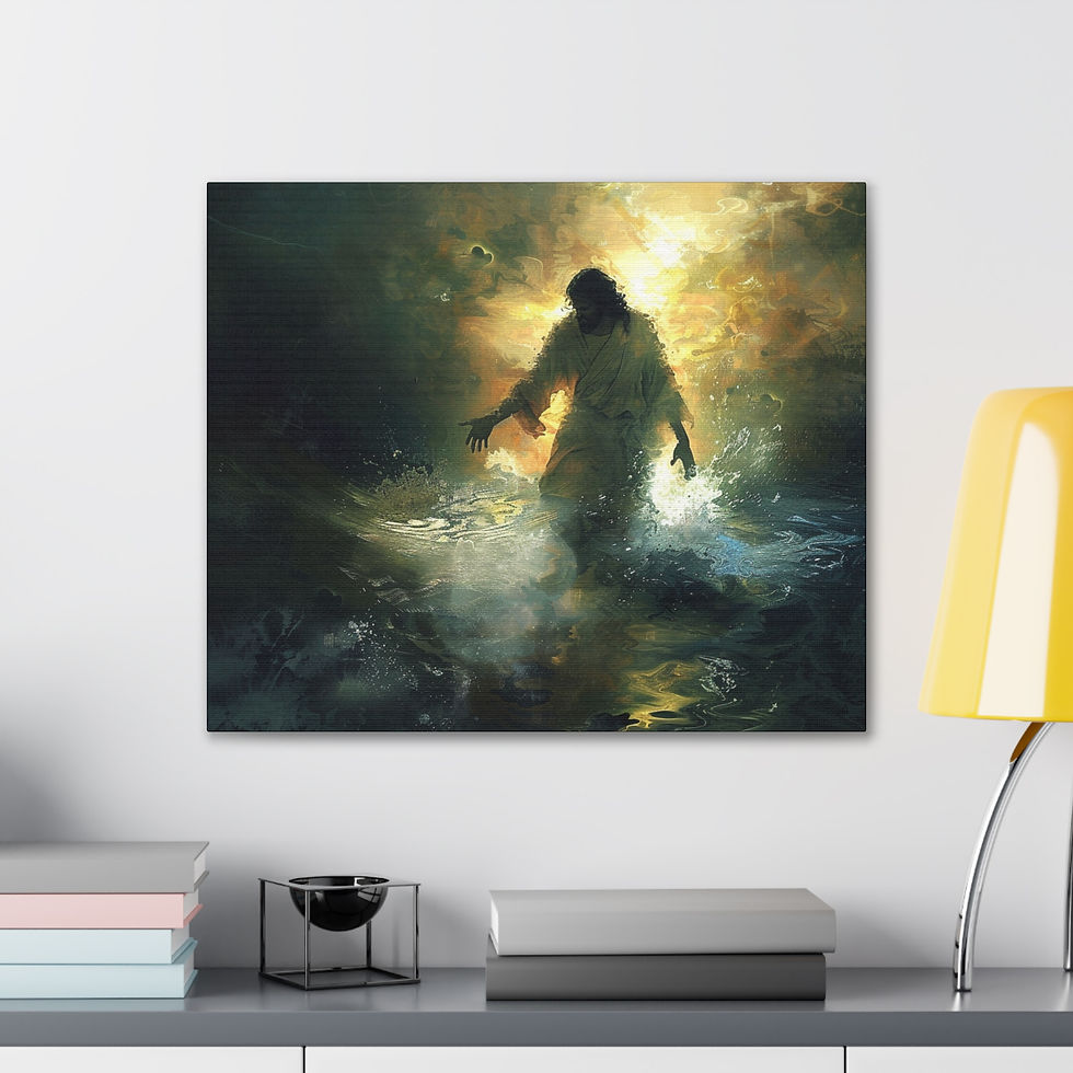 Thumbnail: Jesus Walking on Water in Divine Light – Dramatic Christian Canvas Wall Art