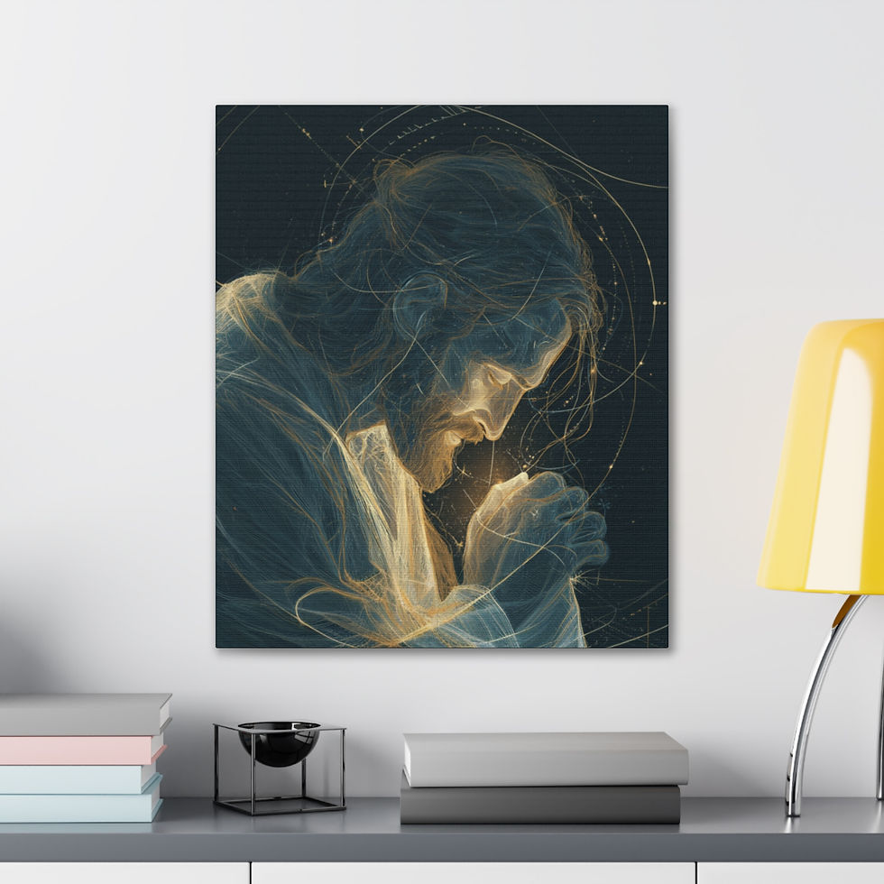 Thumbnail: Jesus in Prayer – Digital Light Portrait on Satin Canvas