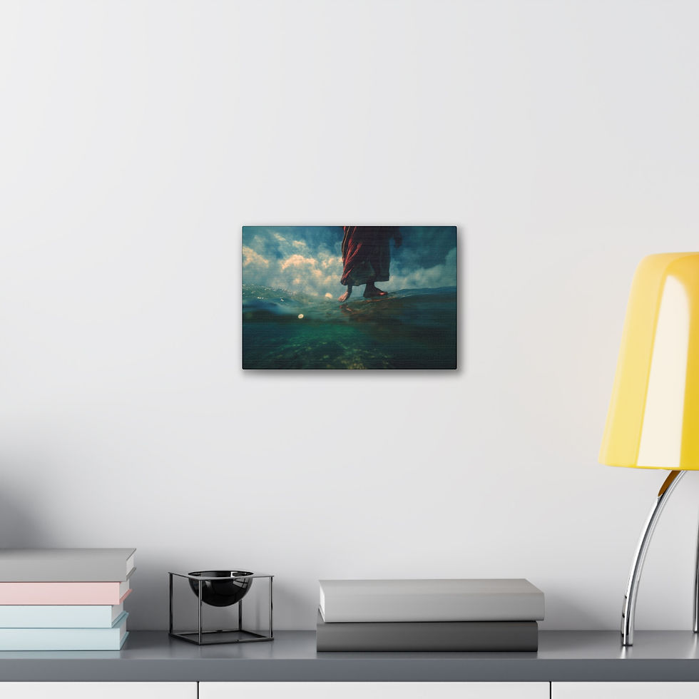 Thumbnail: Jesus Walking on Water – Premium Satin Canvas Wall Art