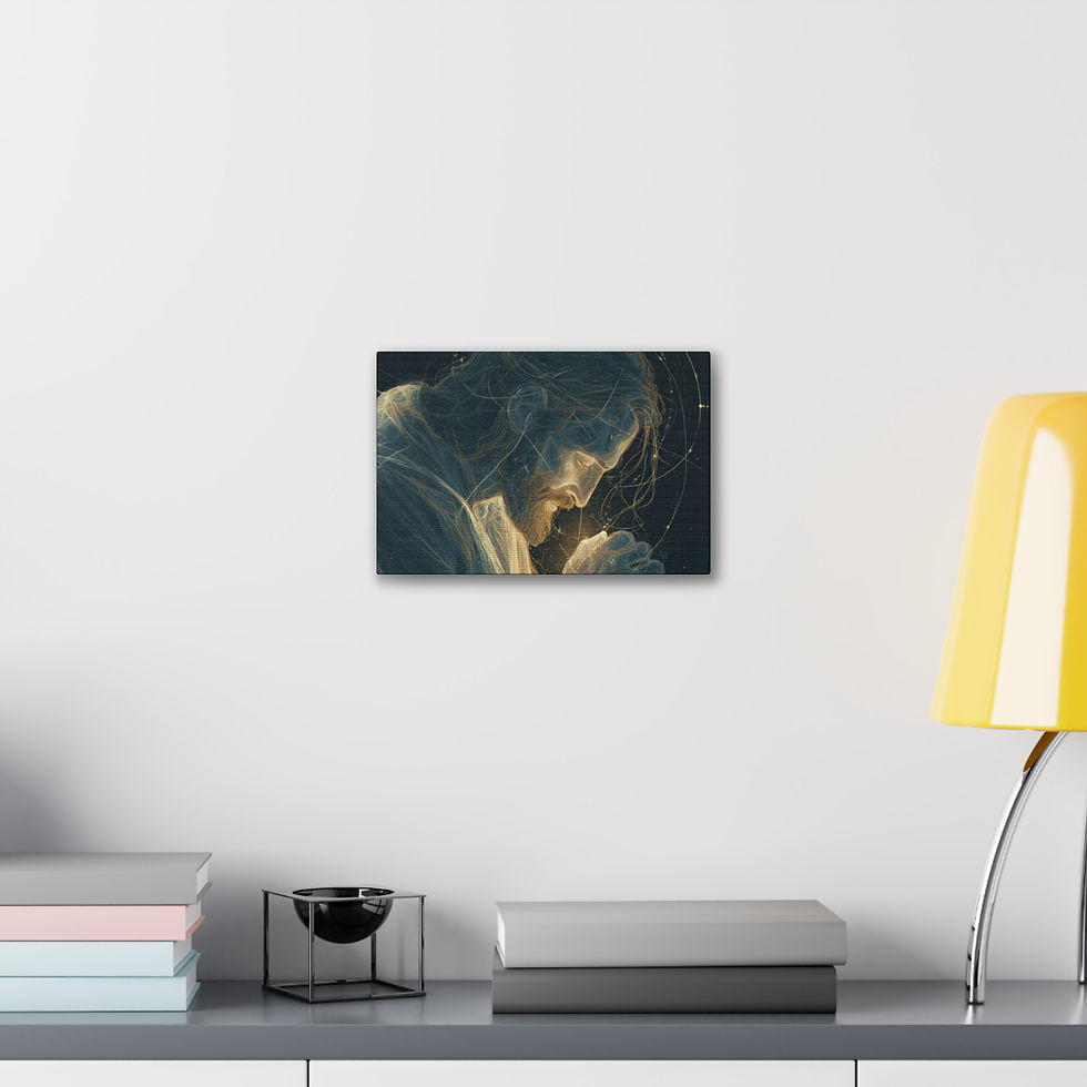 Thumbnail: Jesus in Prayer – Digital Light Portrait on Satin Canvas