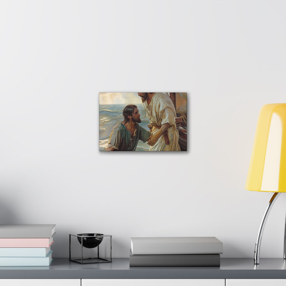 Thumbnail: Jesus Saves Peter on the Water - Inspirational Christian Canvas Wall Art