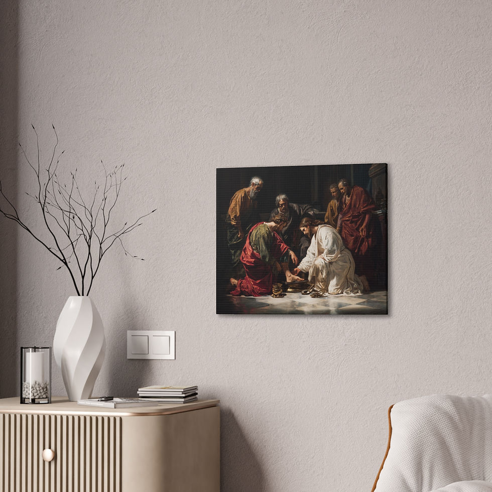 Thumbnail: Jesus Washing the Disciples' Feet – Premium Biblical Canvas Wall Art		