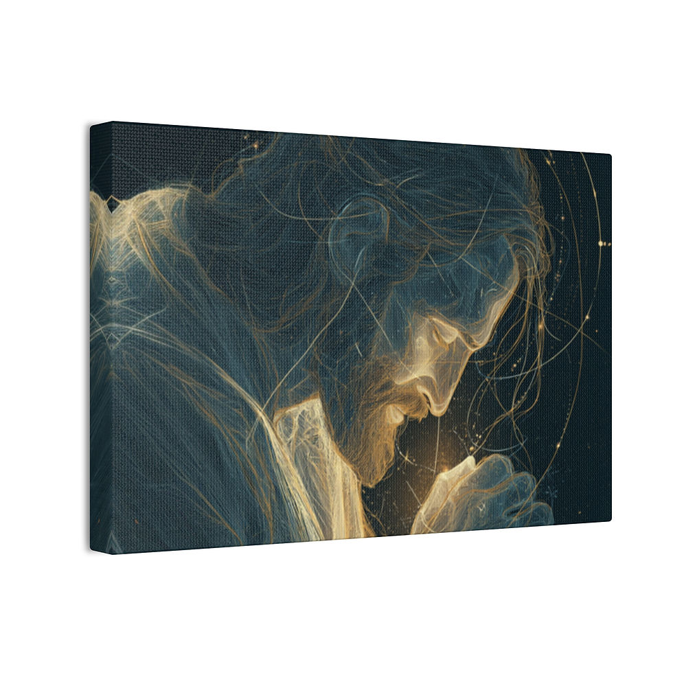 Thumbnail: Jesus in Prayer – Digital Light Portrait on Satin Canvas