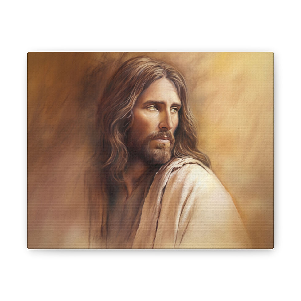 Thumbnail: Glowing Portrait of Jesus – Golden Light Canvas Wall Art