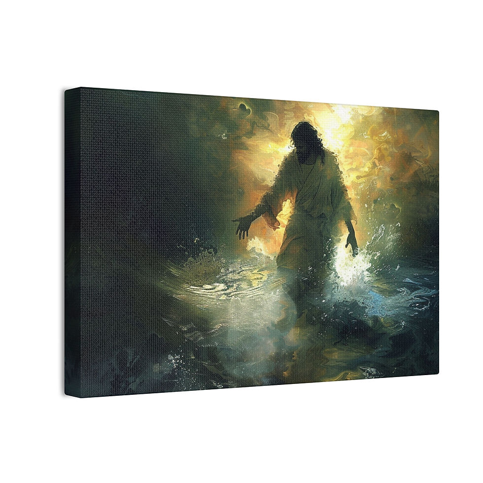 Thumbnail: Jesus Walking on Water in Divine Light – Dramatic Christian Canvas Wall Art