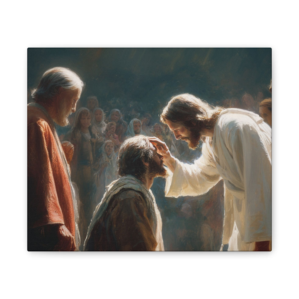 Thumbnail: Jesus Healing the Blind Man – Biblical Miracle Canvas Wall Art