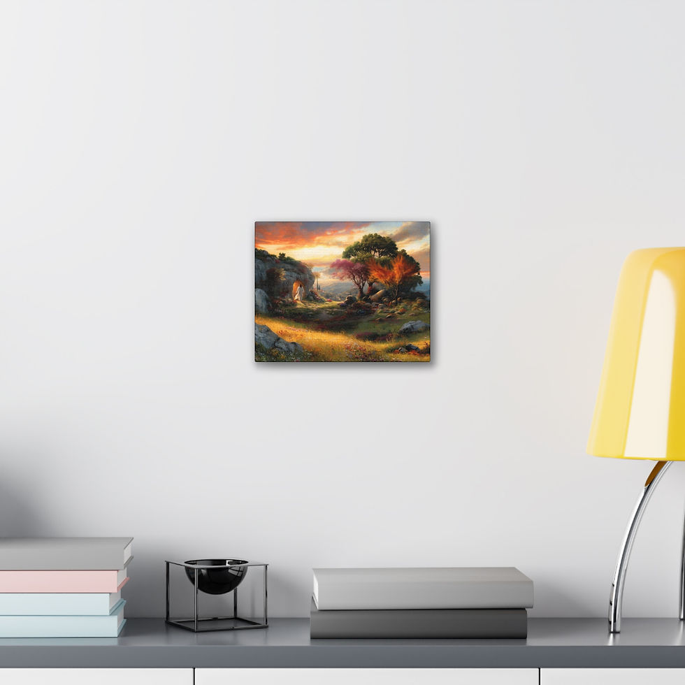Thumbnail: The Resurrection of Jesus at Sunrise – Premium Satin Canvas Wall Art