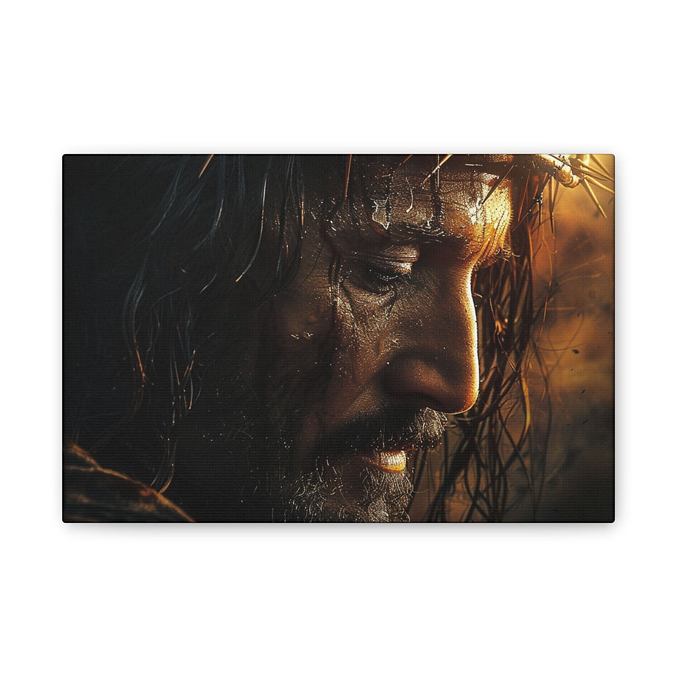 Thumbnail: Jesus Christ with Crown of Thorns – Premium Satin Canvas Art Print