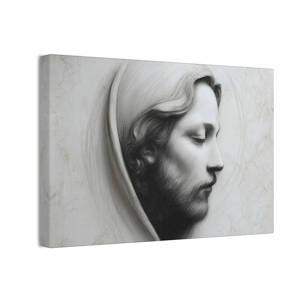 Thumbnail: Ethereal Jesus Profile – Premium Satin Canvas Art Print