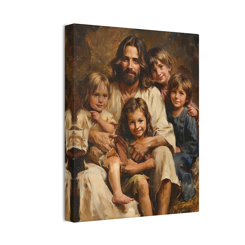 Thumbnail: Jesus with Children – Christian Love & Joy Canvas Wall Art