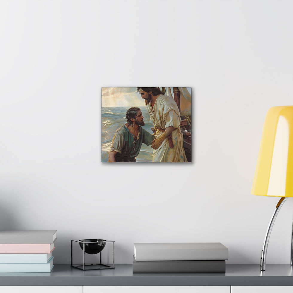 Thumbnail: Jesus Saves Peter on the Water - Inspirational Christian Canvas Wall Art