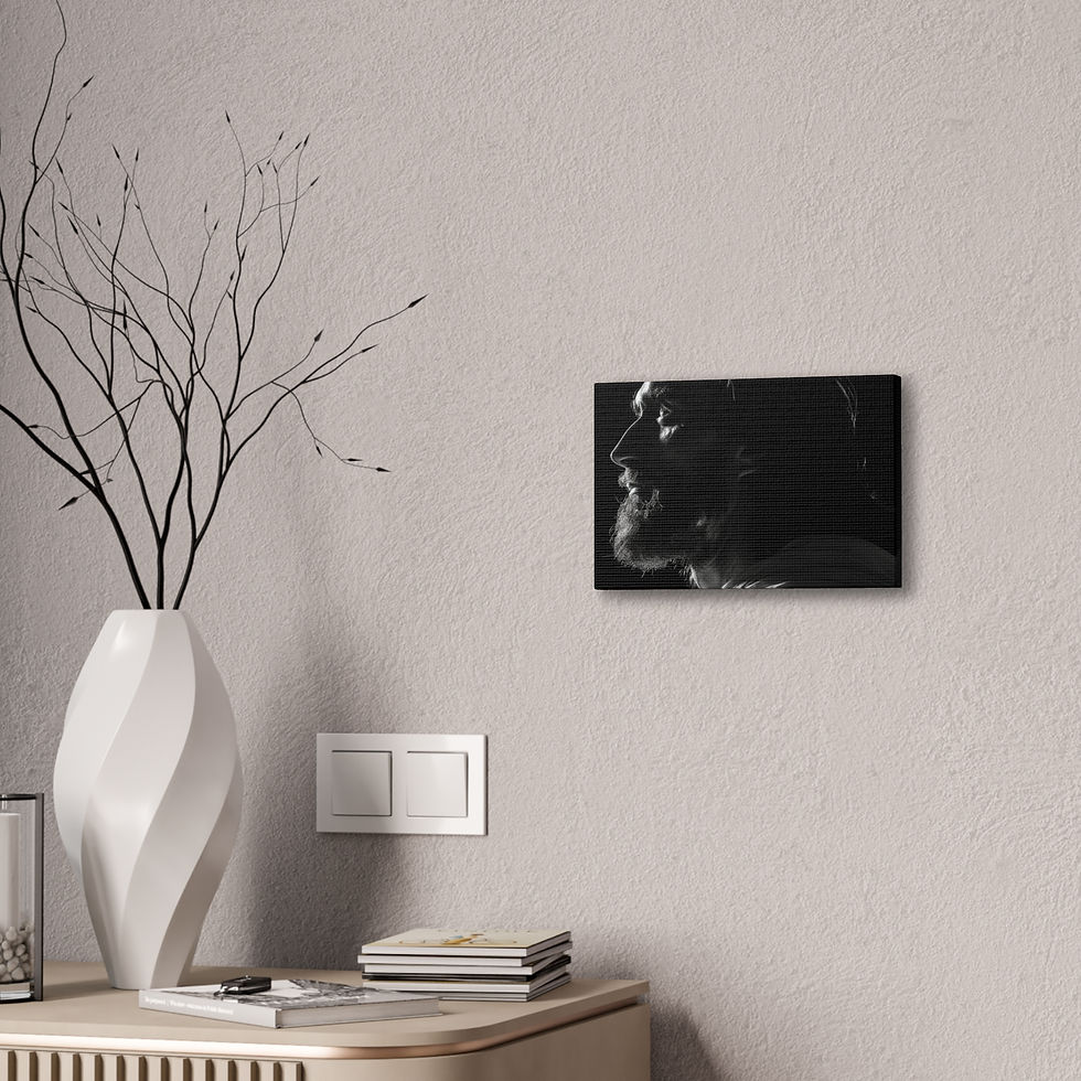 Thumbnail: Jesus Profile in Black & White | Modern Christian Canvas Wall Art