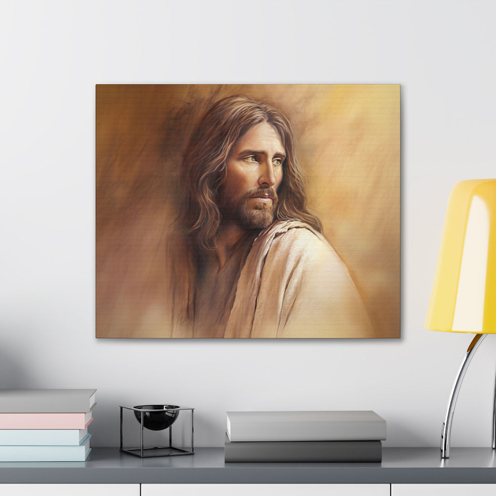 Thumbnail: Glowing Portrait of Jesus – Golden Light Canvas Wall Art