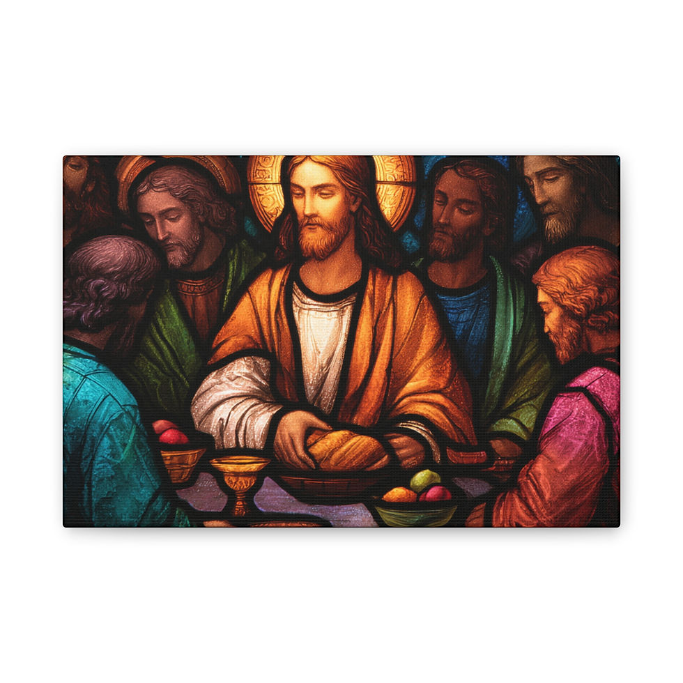 Thumbnail: The Last Supper Stained Glass Canvas | Premium Christian Wall Art