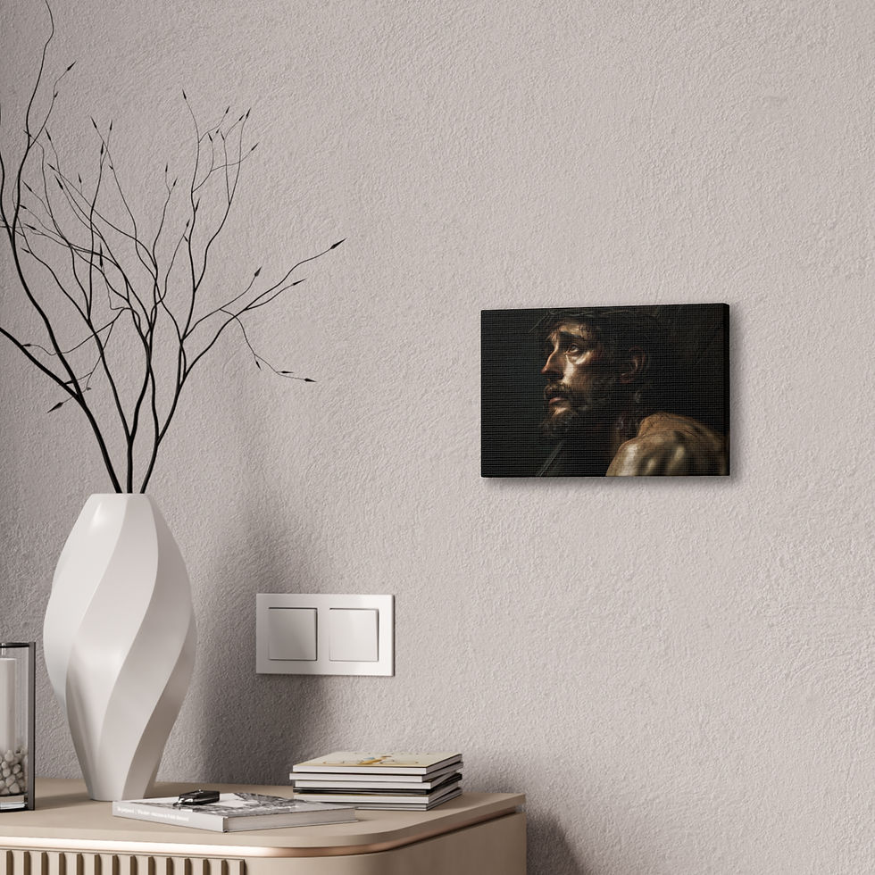 Thumbnail: Crucifixion of Jesus Christ - Premium Satin Canvas Art Print