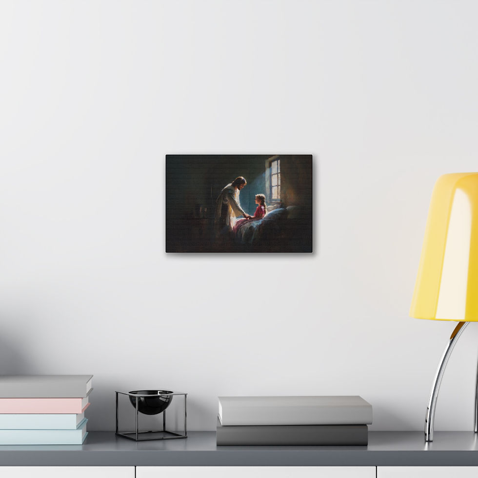 Thumbnail: Jesus Comforting the Sick Child" – Divine Canvas Wall Art of Healing & Hope