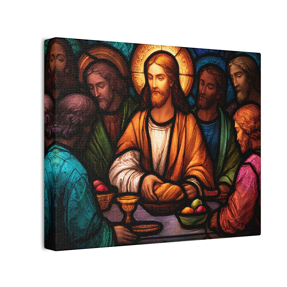 Thumbnail: The Last Supper Stained Glass Canvas | Premium Christian Wall Art