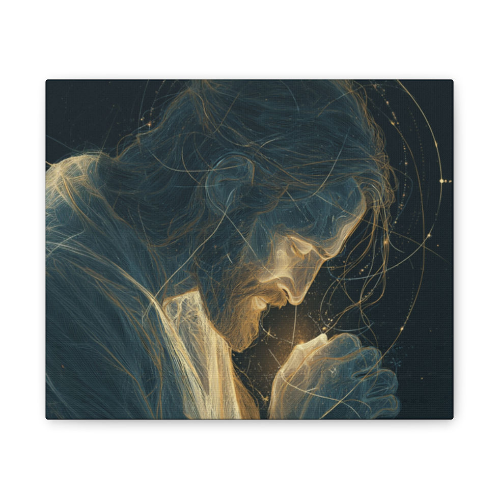Thumbnail: Jesus in Prayer – Digital Light Portrait on Satin Canvas