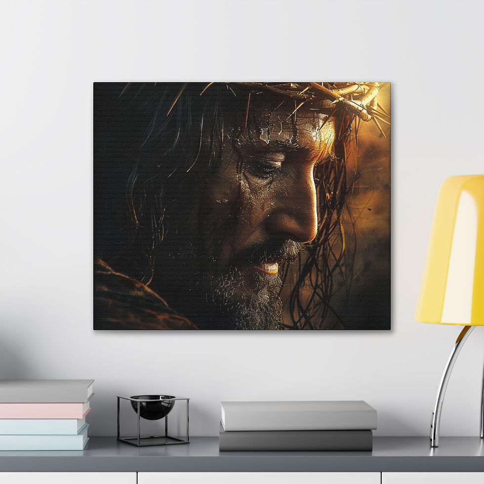 Thumbnail: Jesus Christ with Crown of Thorns – Premium Satin Canvas Art Print
