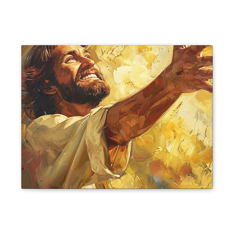 Thumbnail: Rejoicing Jesus Canvas | Joyful Inspirational Christian Wall Art