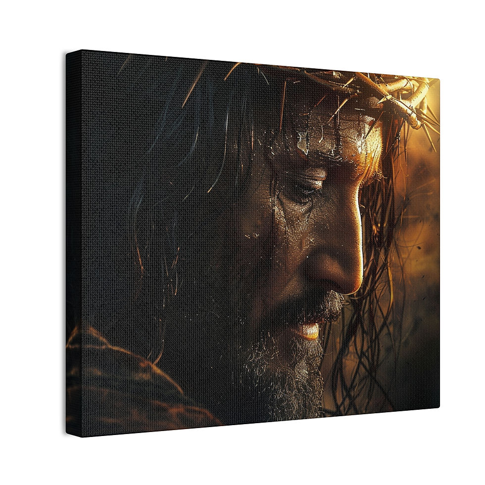 Thumbnail: Jesus Christ with Crown of Thorns – Premium Satin Canvas Art Print