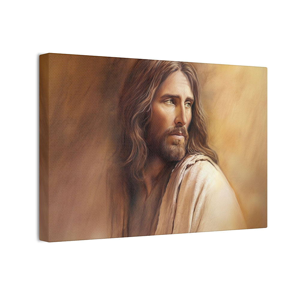 Thumbnail: Glowing Portrait of Jesus – Golden Light Canvas Wall Art