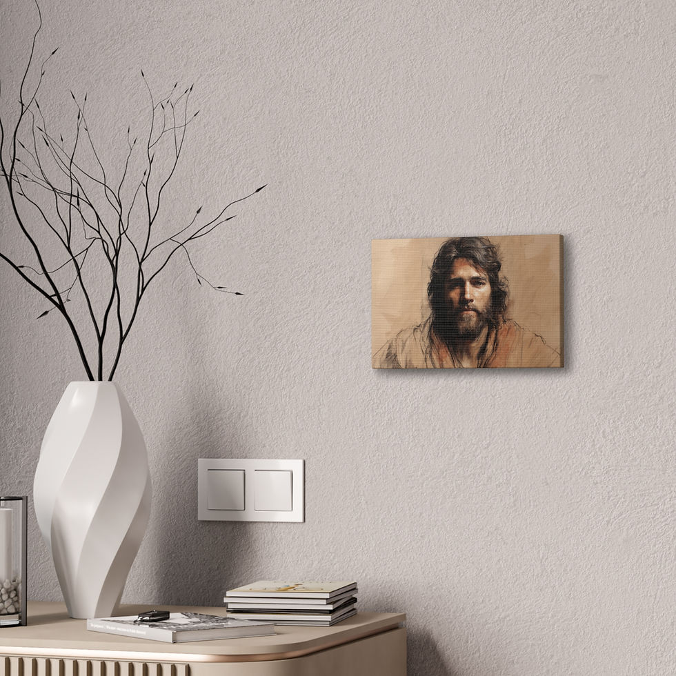 Thumbnail: Jesus Christ Portrait – Charcoal & Pastel Art on Satin Canvas