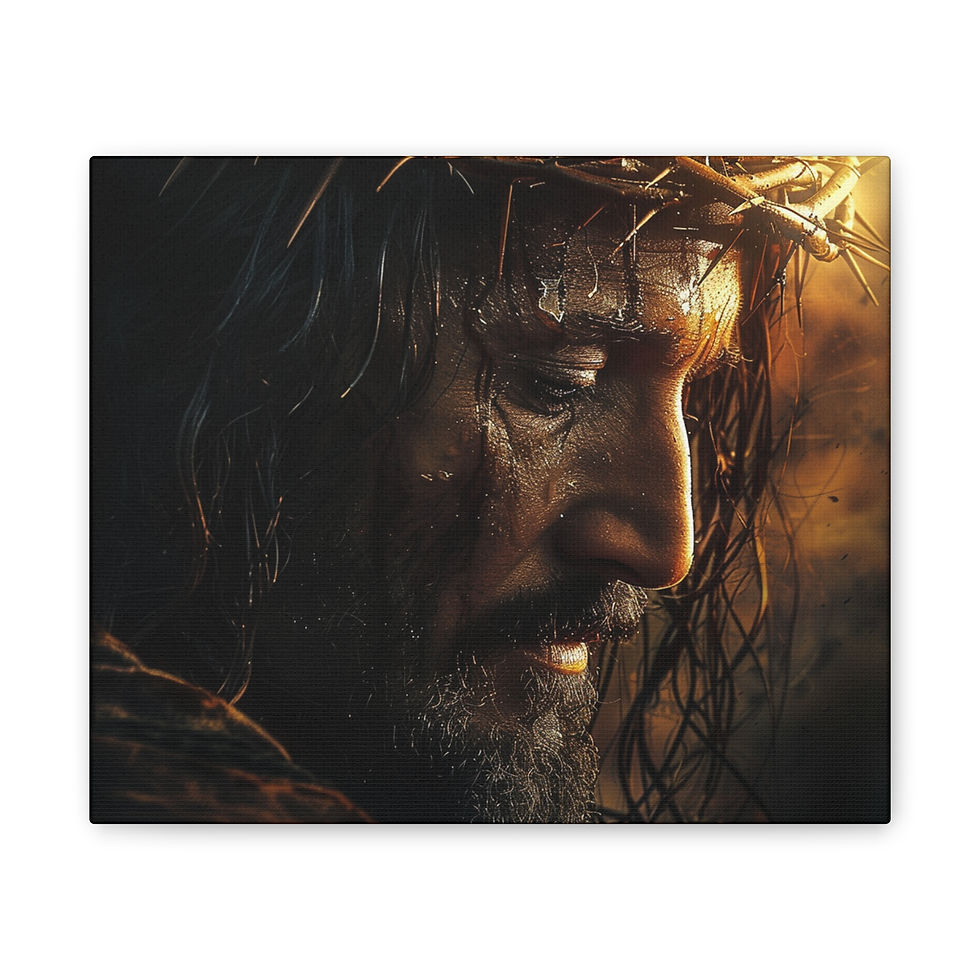Thumbnail: Jesus Christ with Crown of Thorns – Premium Satin Canvas Art Print