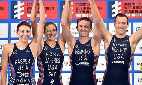 Eli Hemming, Matt McElroy wins WTS Nottingham Mixed Team Relay, Ian OBrien Coaching, ORIGIN Performance Squad